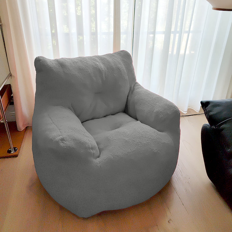 Emily Leisure Chair in Light Grey Teddy Fabric 90x90x35cm - Stylish Light Grey Accent Chair