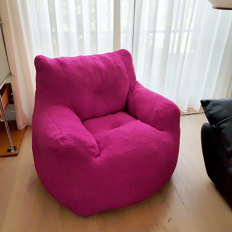 Emily Leisure Chair in Pink Teddy Fabric 90x90x35cm - Soft and Playful Pink Chair