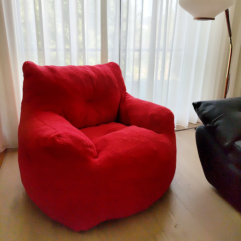 Emily Leisure Chair in Red Teddy Fabric 90x90x35cm - Bold and Comfortable Red Chair