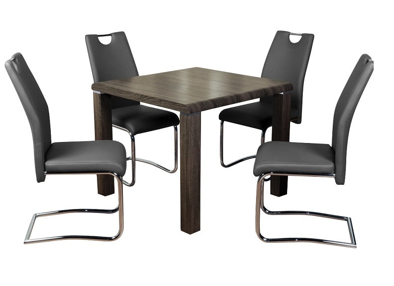 Encore Charcoal Oak & Claren Grey PU Chairs