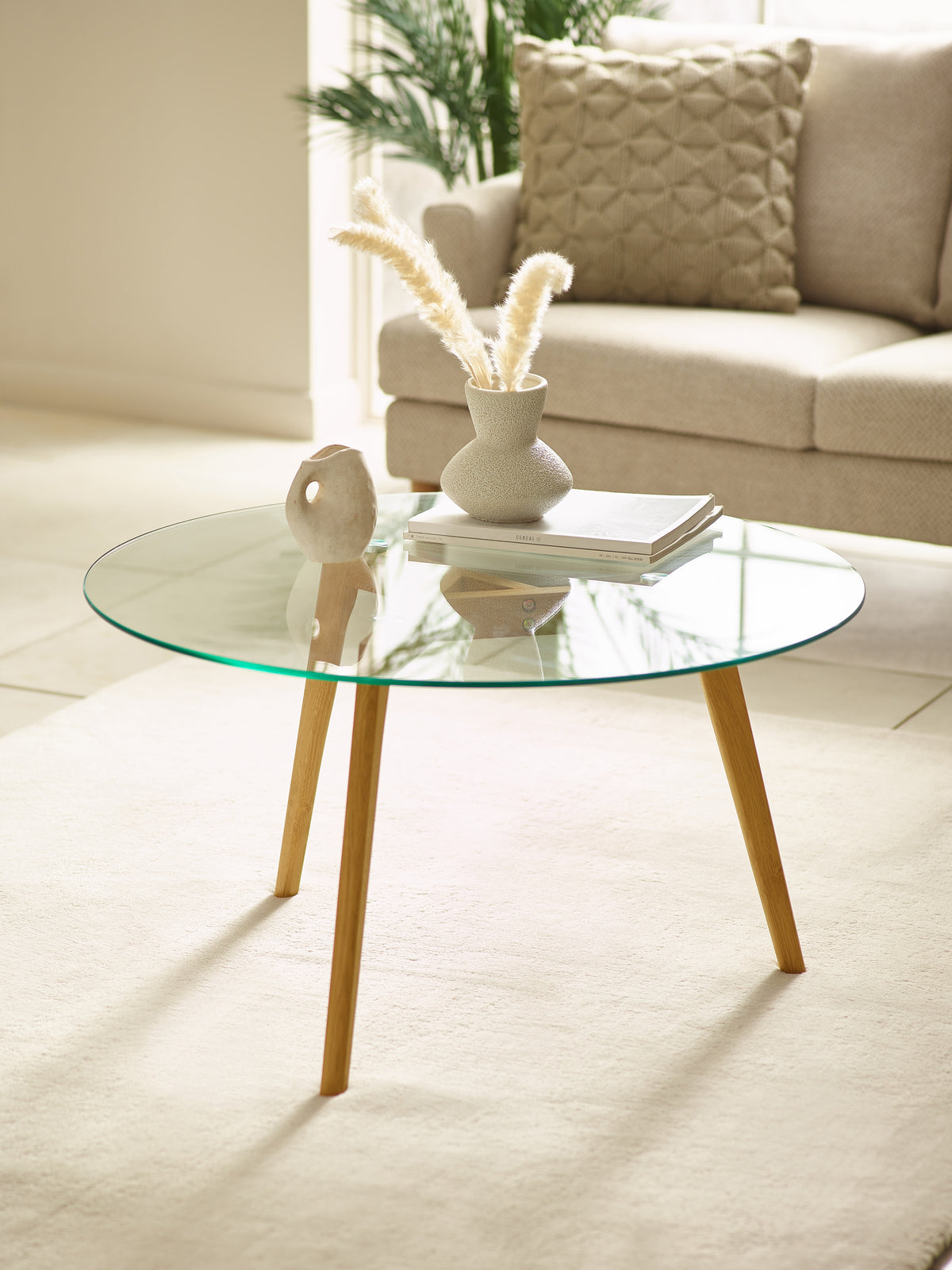 Bryant 80cm Round Glass Coffee Table (oos)