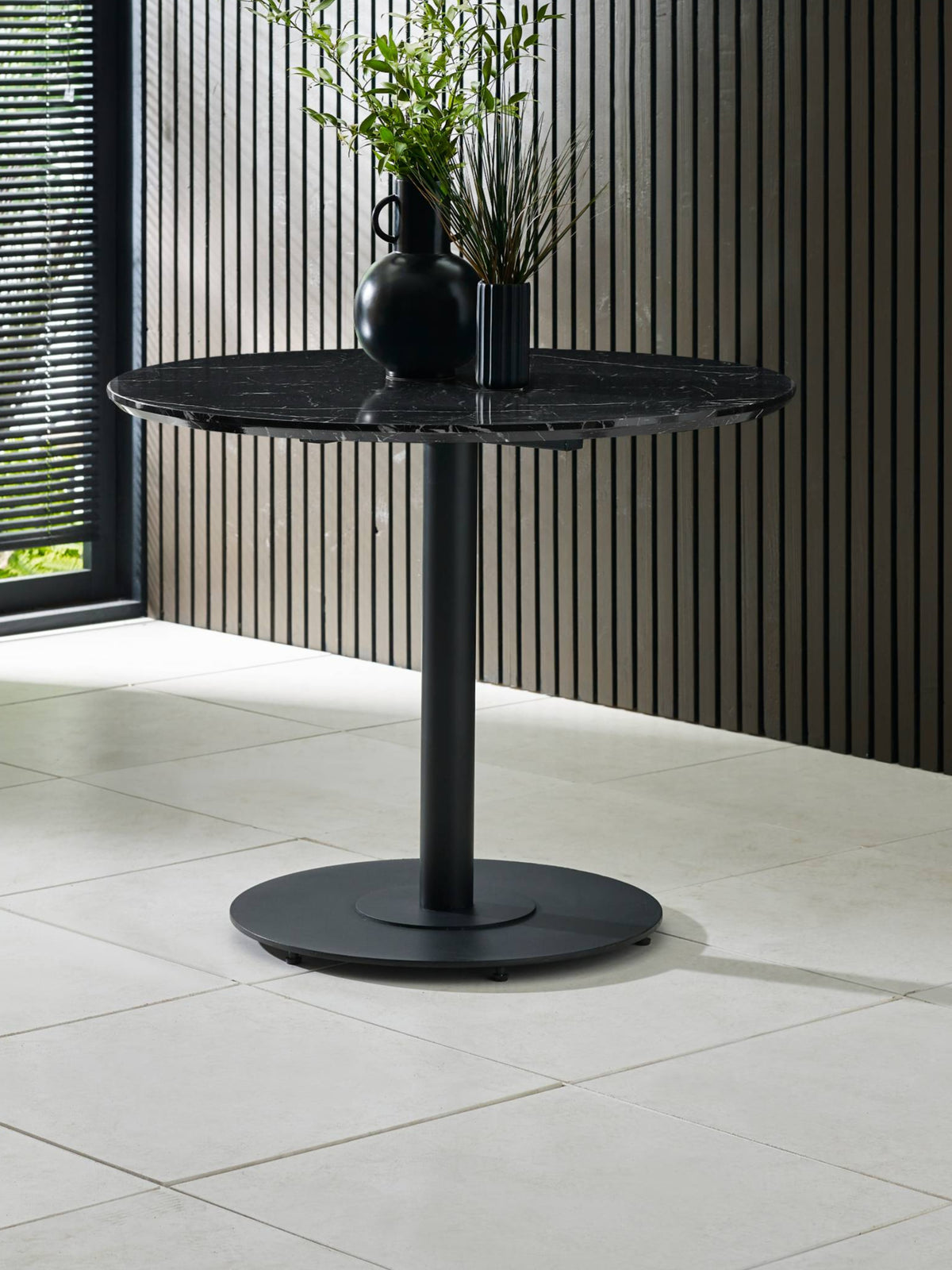 Luca 80cm Round Dining Table Black (oos)