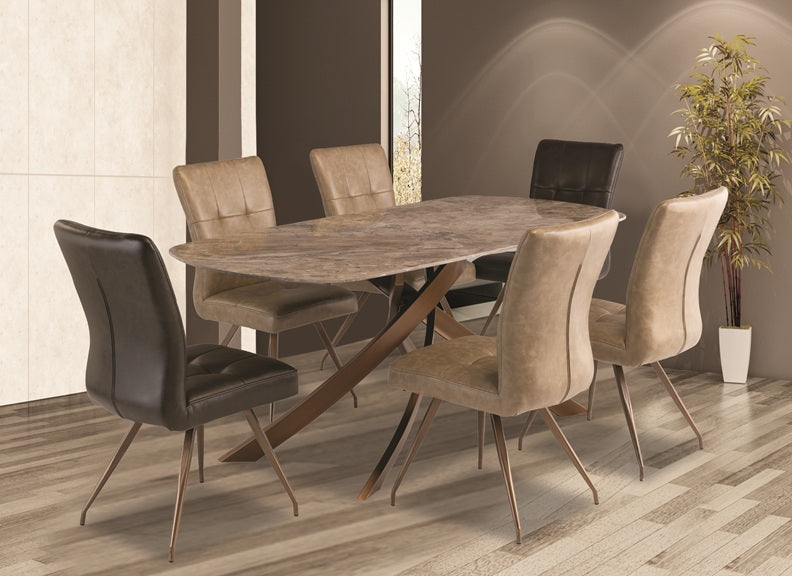 Kabana Dining Table W/Kabana PU Dining Chairs