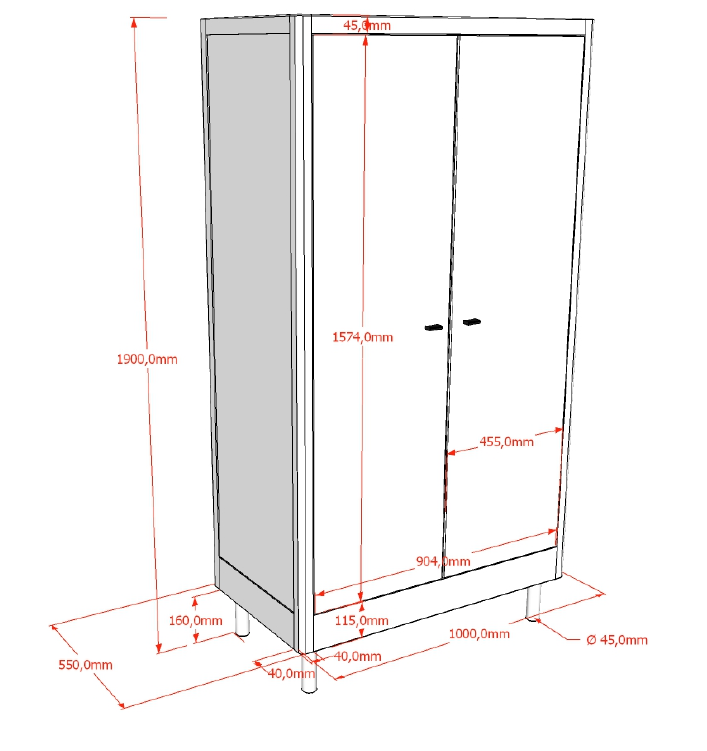 FORREST 2 Door Wardrobe in Beech White – Elegant & Durable Storage Solution | Free Nationwide Delivery by Homeline Furniture