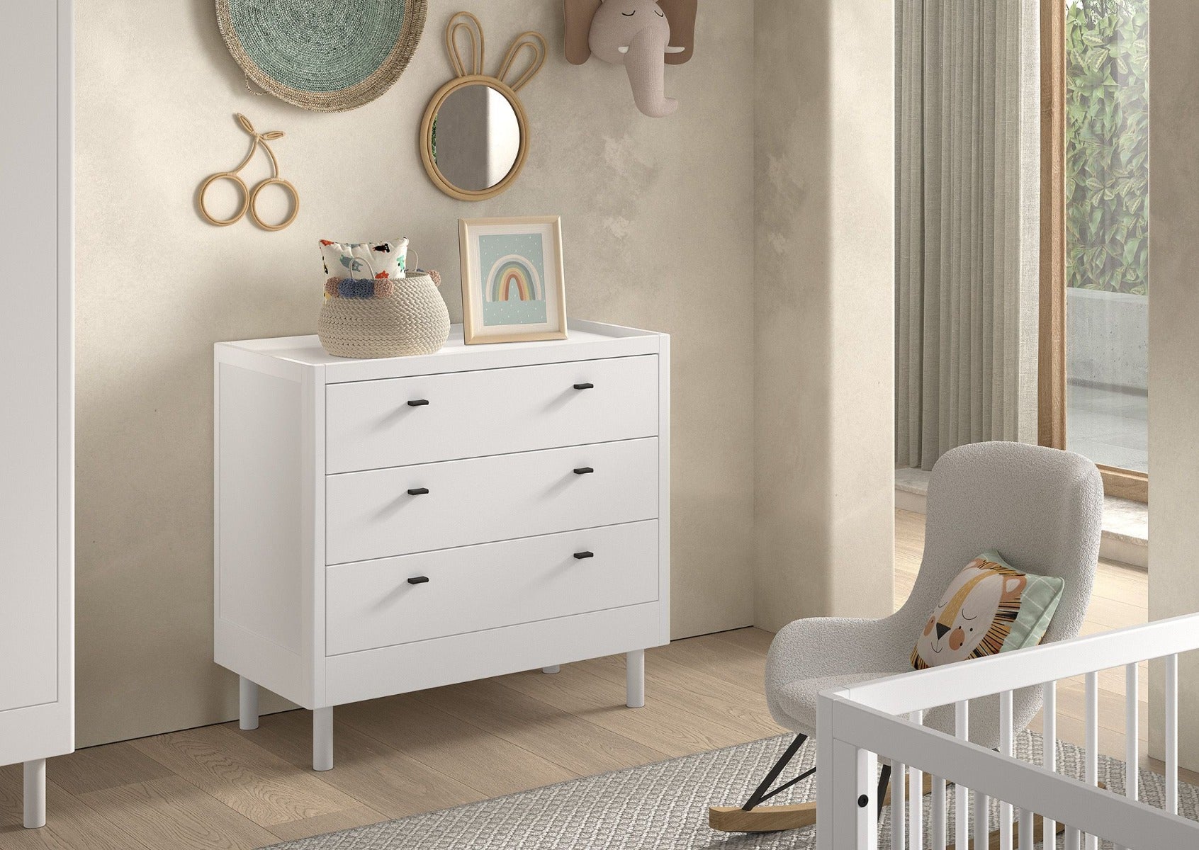 FORREST Chest of 3 Drawers in Beech White – Elegant Storage Solution | Free Nationwide Delivery by Homeline Furniture