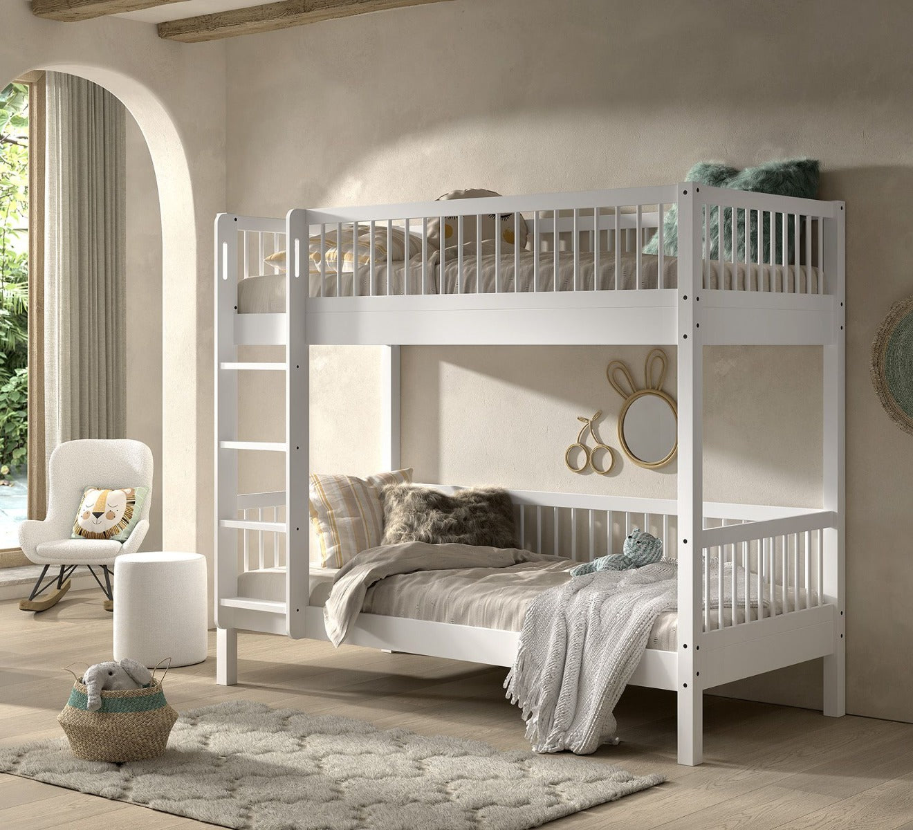 FORREST BUNK BED 90x200 CM BEECH WHITE