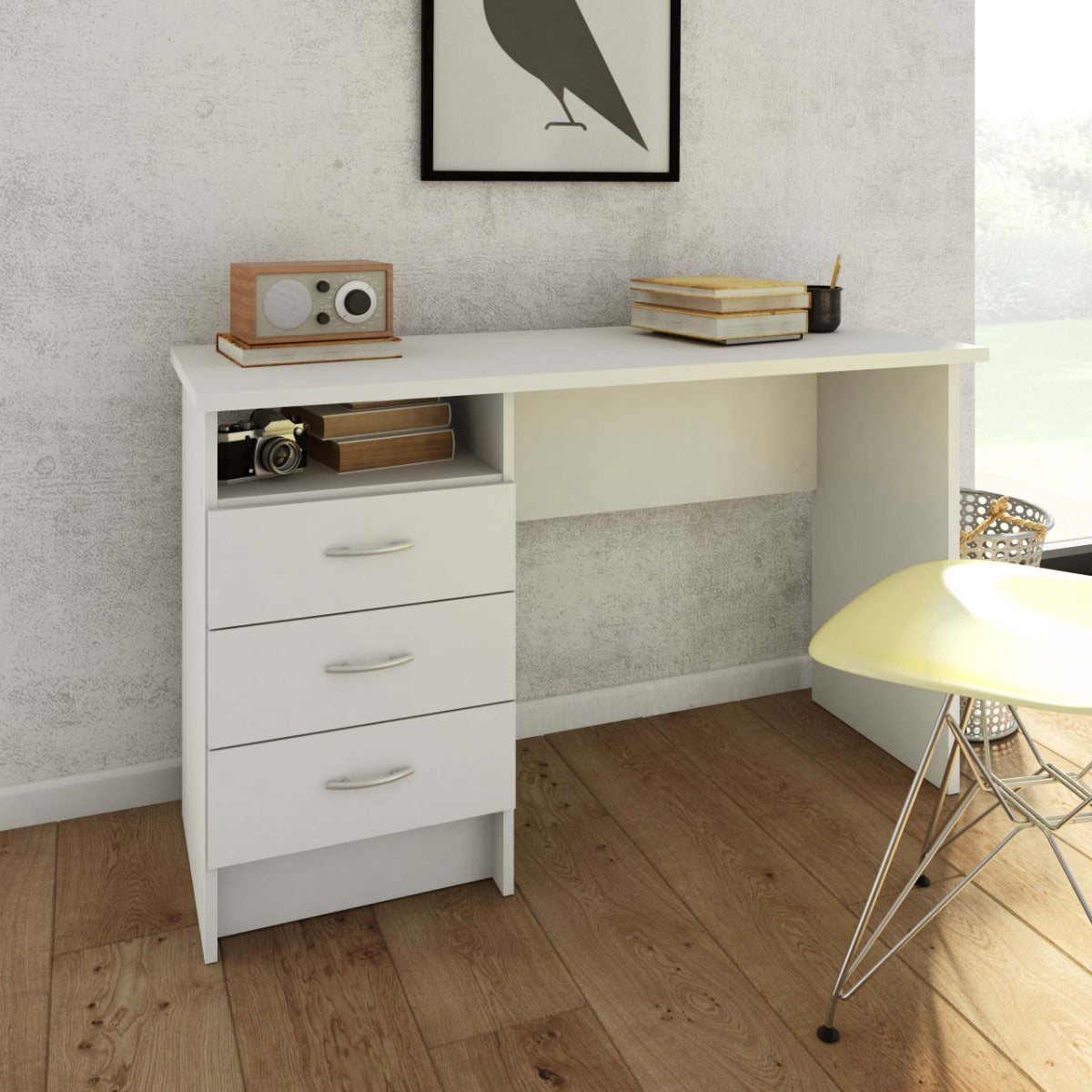 Sleek White Function Plus Desk for Home Office