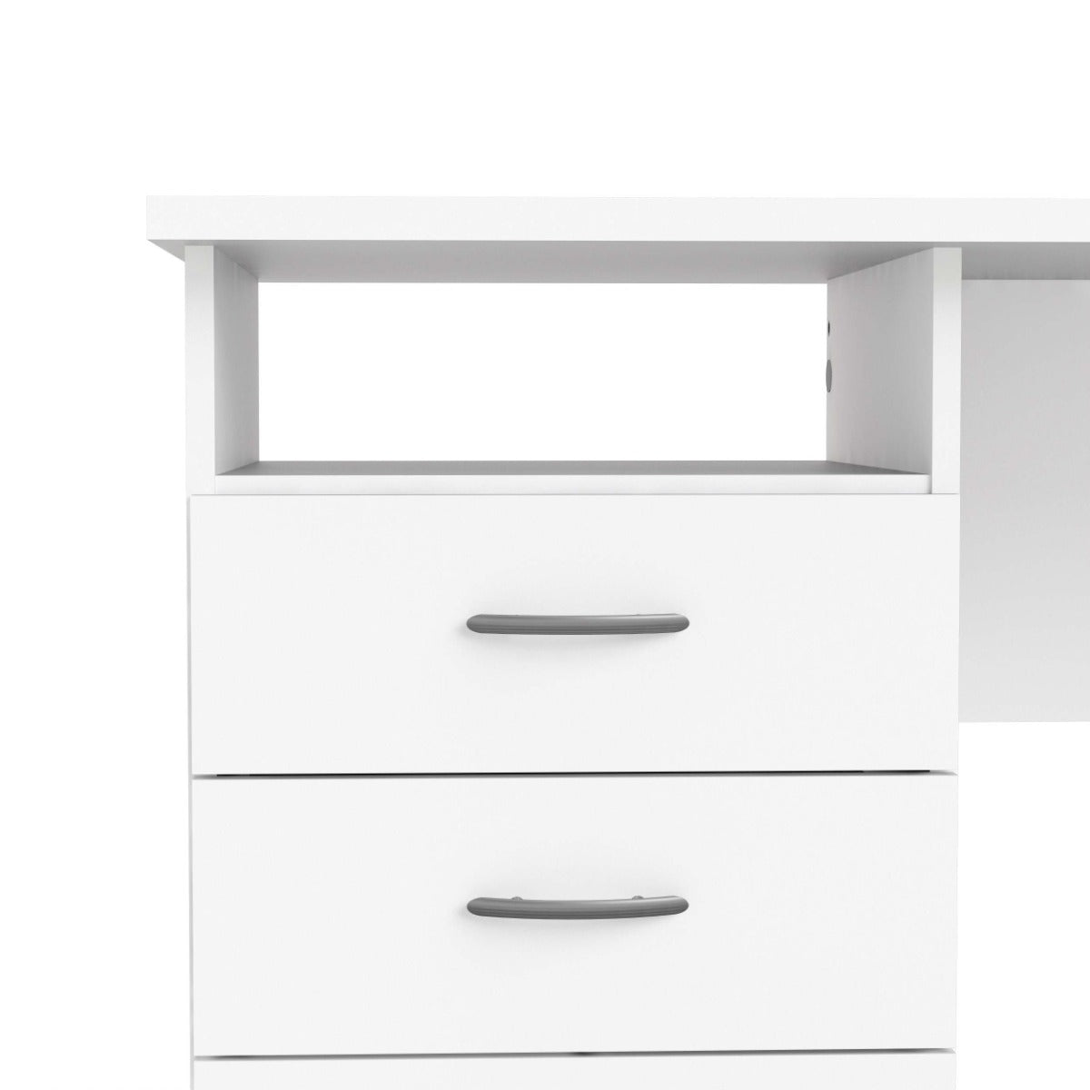 Sleek White Function Plus Desk for Home Office