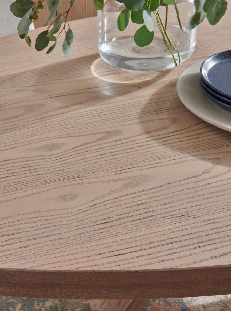Falun Medium Oval Dining Table – Smoked Oak with Solid Oak Legs