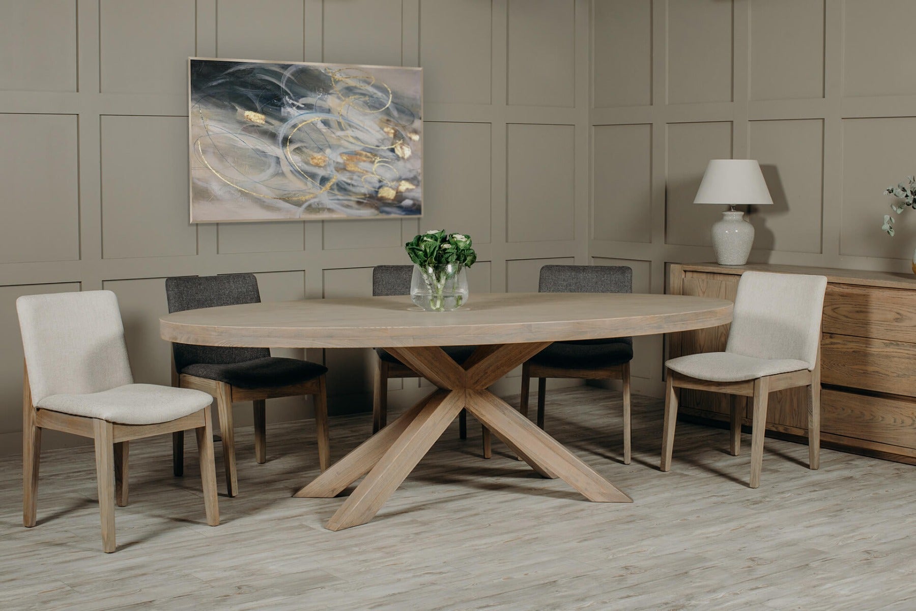 Falun Dining Table Oval Large - Smoked Oak