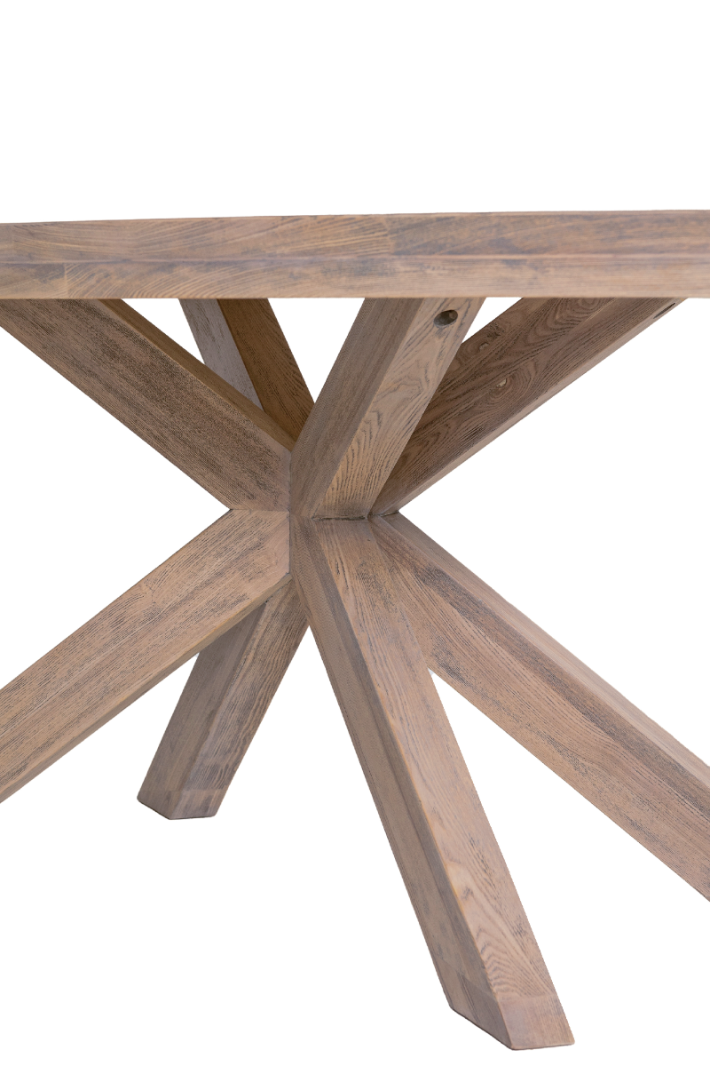 Falun Medium Oval Dining Table – Smoked Oak with Solid Oak Legs