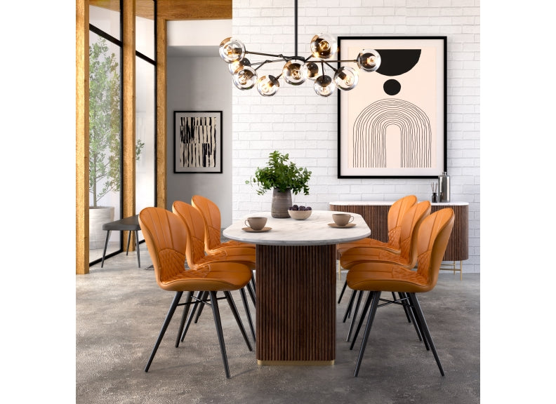 Harvard Oval Table W/Marble Top - Dining Set