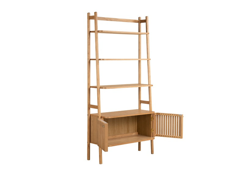 Soho Slatted Bookcase - open