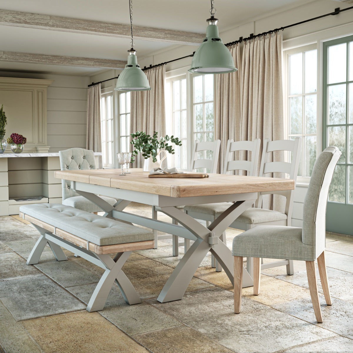 Salcombe CROSS LEG  EXT DINING TABLE