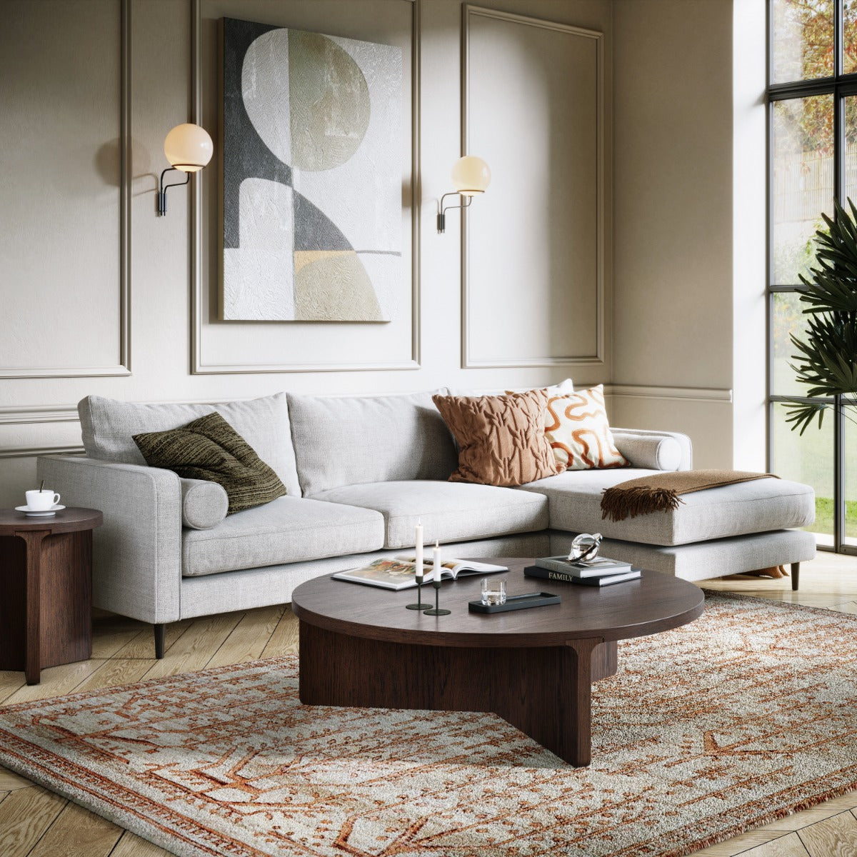 California LARGE ROUND COFFEE TABLE