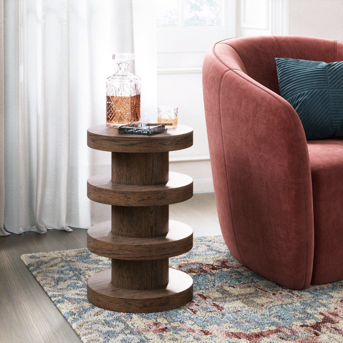 California BOBBIN SIDE TABLE