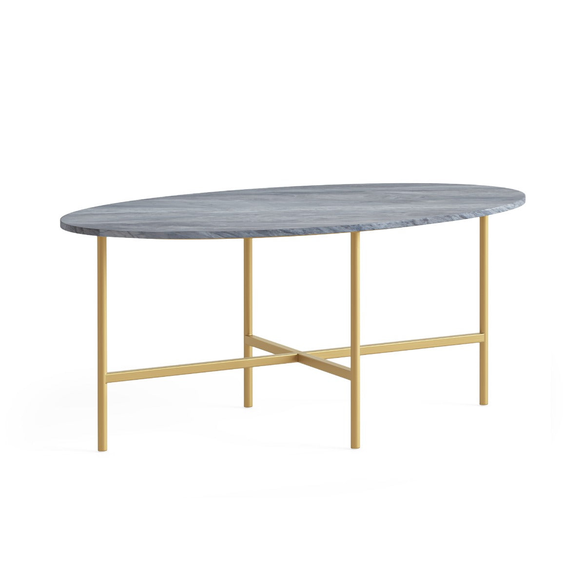 Marmora OVAL COFFEE - GOLD BASE GREY MABLE