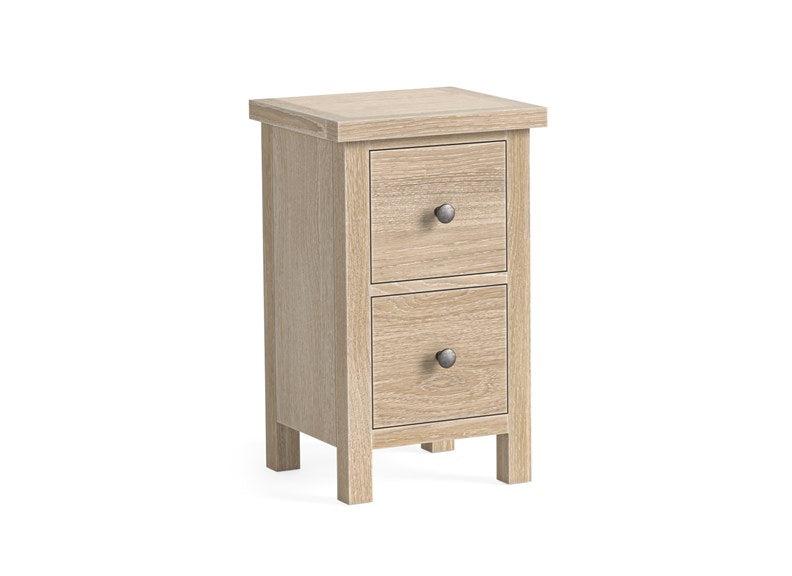 Modern Country Oak Narrow Bedside Table – Space-Saving Elegance | Free Nationwide Delivery by Homeline Furniture