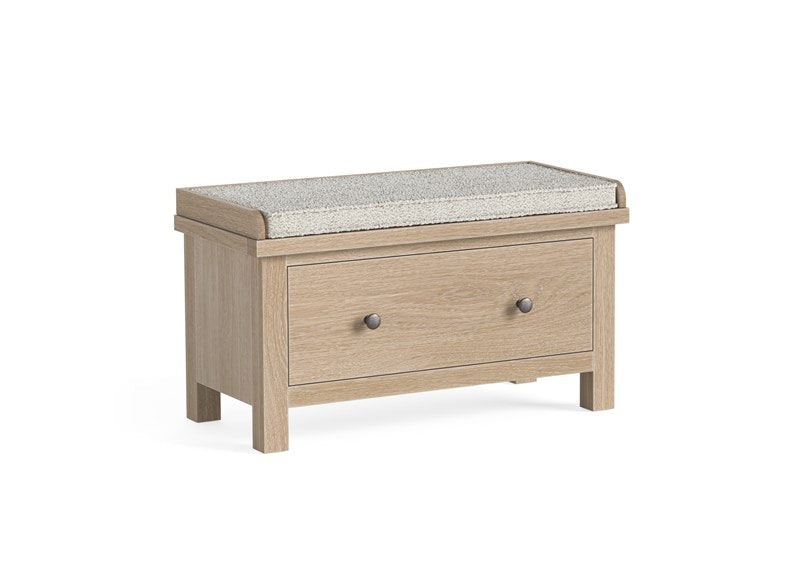 MODERN COUNTRY OAK HALLWAY BENCH WITH DRAWER__ FREE NATIONWIDE DELIVERY BY HOMELINE FURNITURE