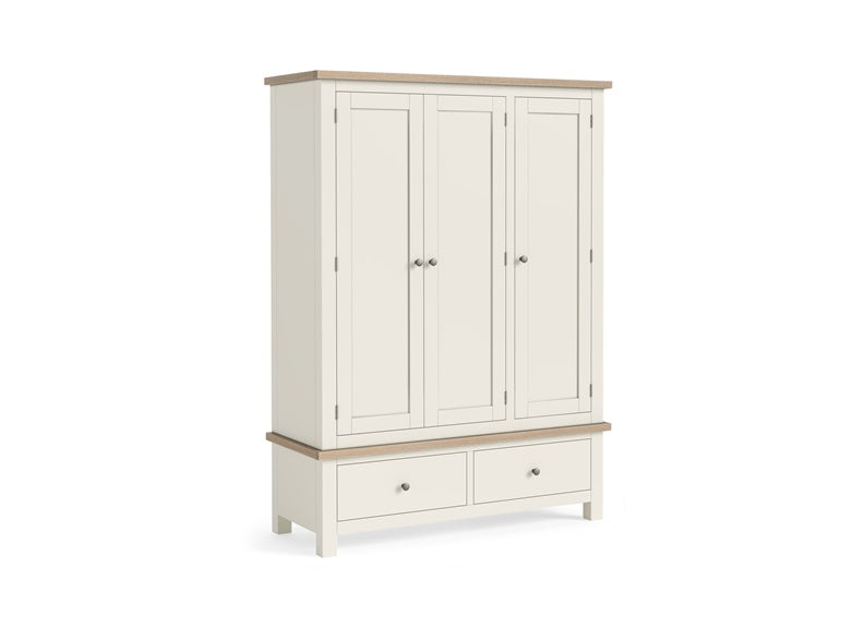 MODERN COUNTRY COCONUT TRIPLE WARDROBE__ FREE NATIONWIDE DELIVERY BY HOMELINE FURNITURE