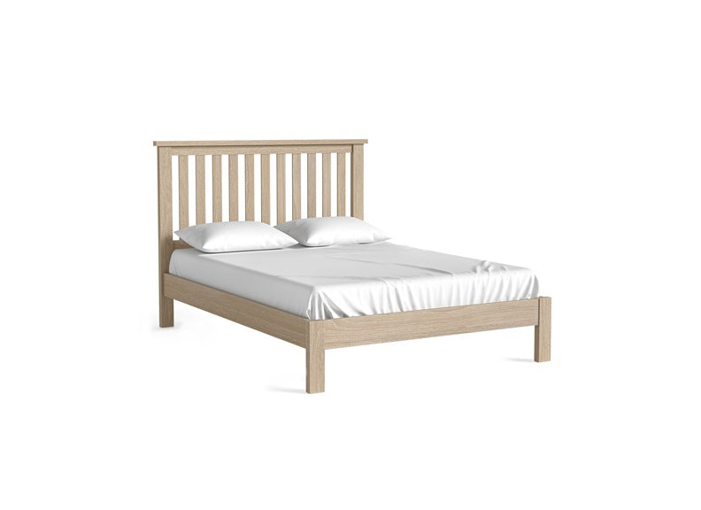 MODERN COUNTRY OAK 4 ft6 SLATTED LOW FOOT END__ FREE NATIONWIDE DELIVERY BY HOMELINE FURNITURE