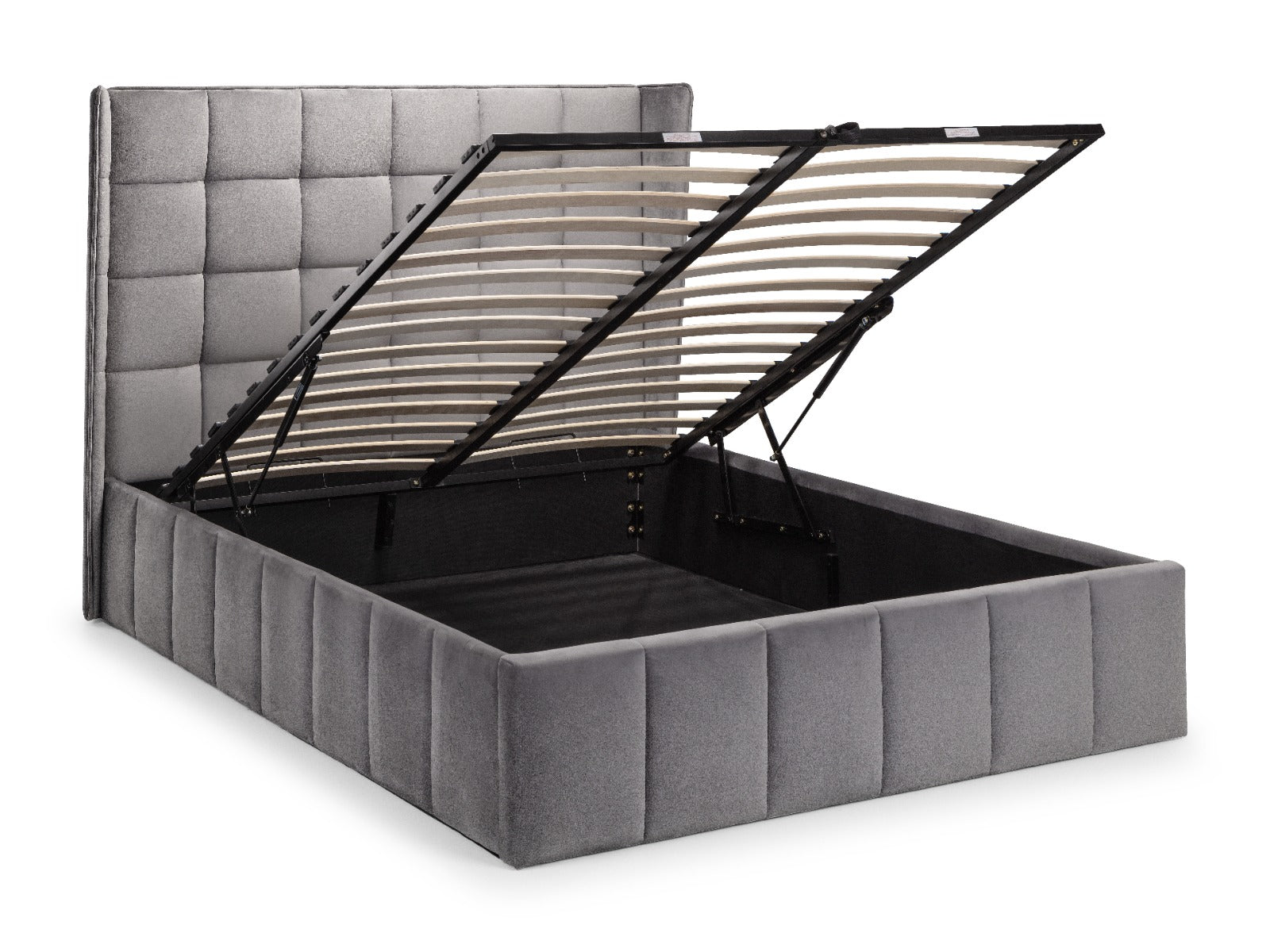Gatsby Storage Ottoman Bed Double 135cm - Light Grey