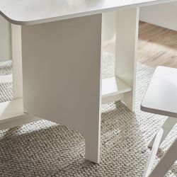 Gatan Small Gateleg Table with 2 Chairs - White | Space-Saving Dining Solution