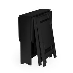 Gatan Small Gateleg Table with 2 Chairs - Black | Stylish Space-Saving Dining Set