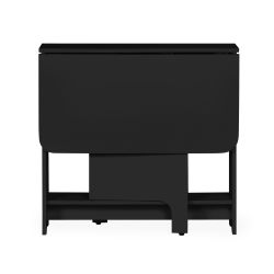 Gatan Small Gateleg Table with 2 Chairs - Black | Stylish Space-Saving Dining Set