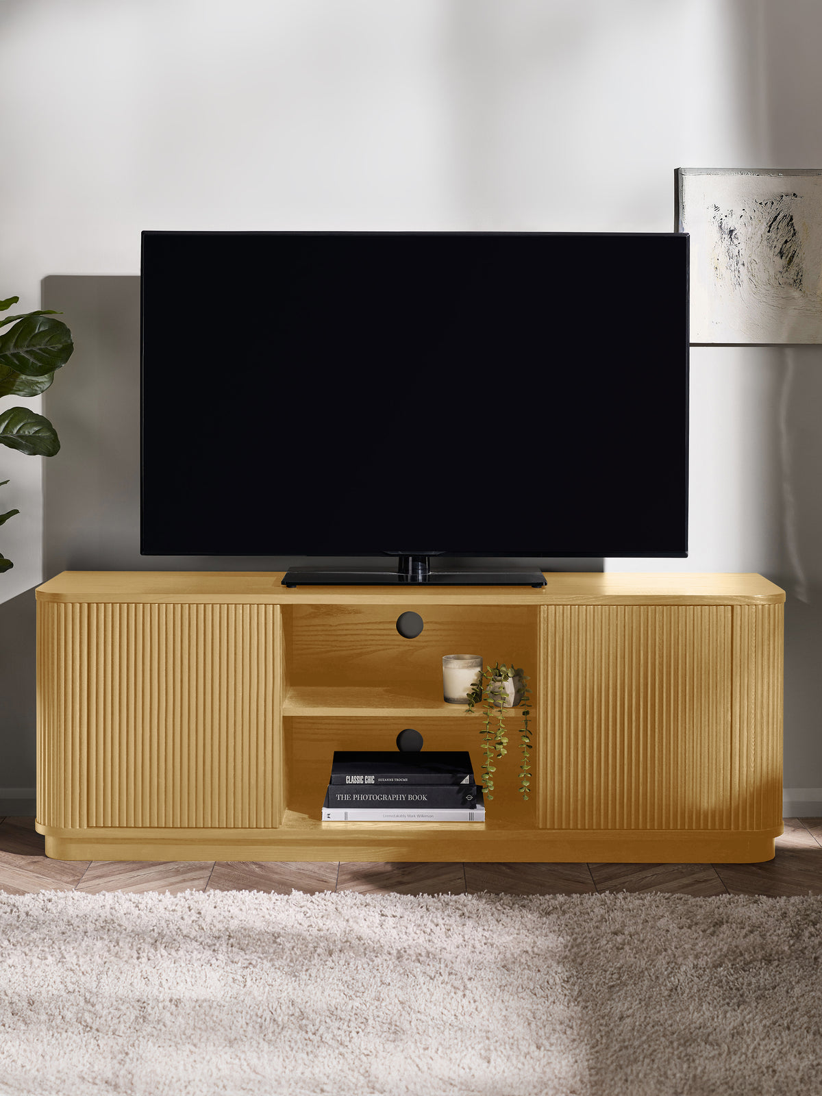 Louis Light Oak Effect Fluted TV Unit (oos)