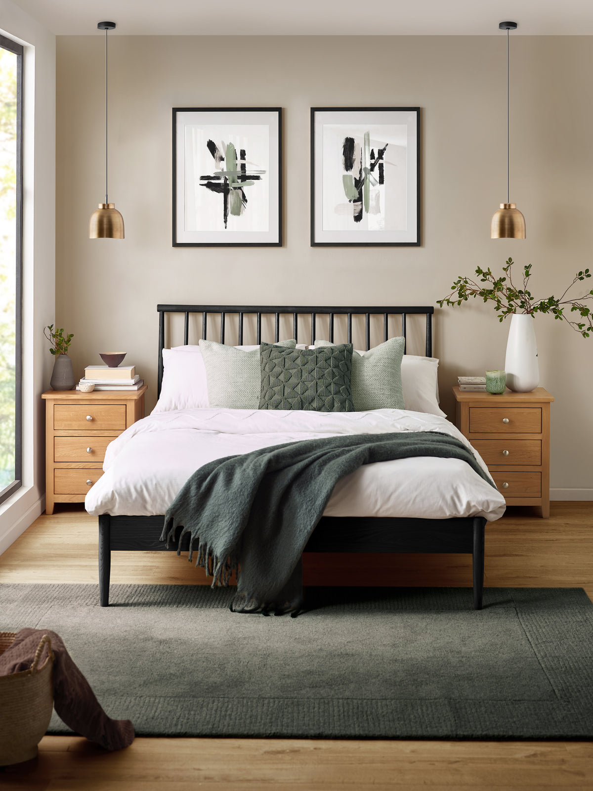 Belton Black Spindle 135cm Double Bed Frame (oos)