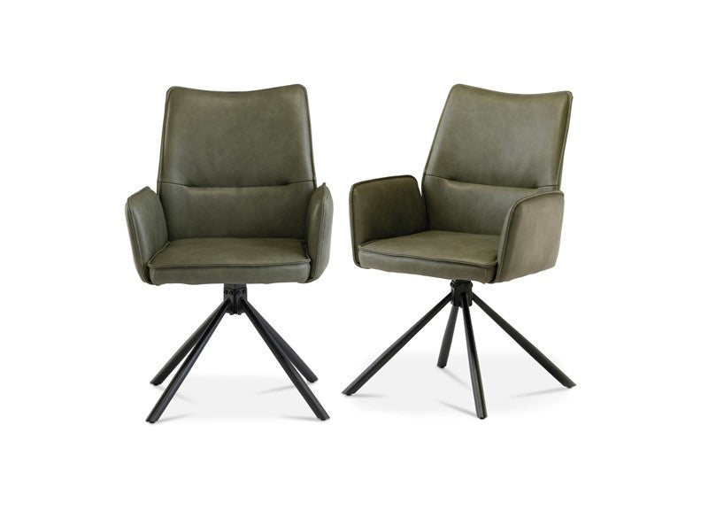 Cora Kass White Dining Table W/Grenada Green PU Chairs