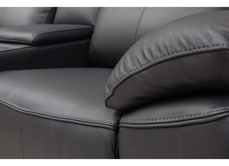 Griffin Black Full Leather Power Recliner 2 Seat Sofa - Optional Charging Console