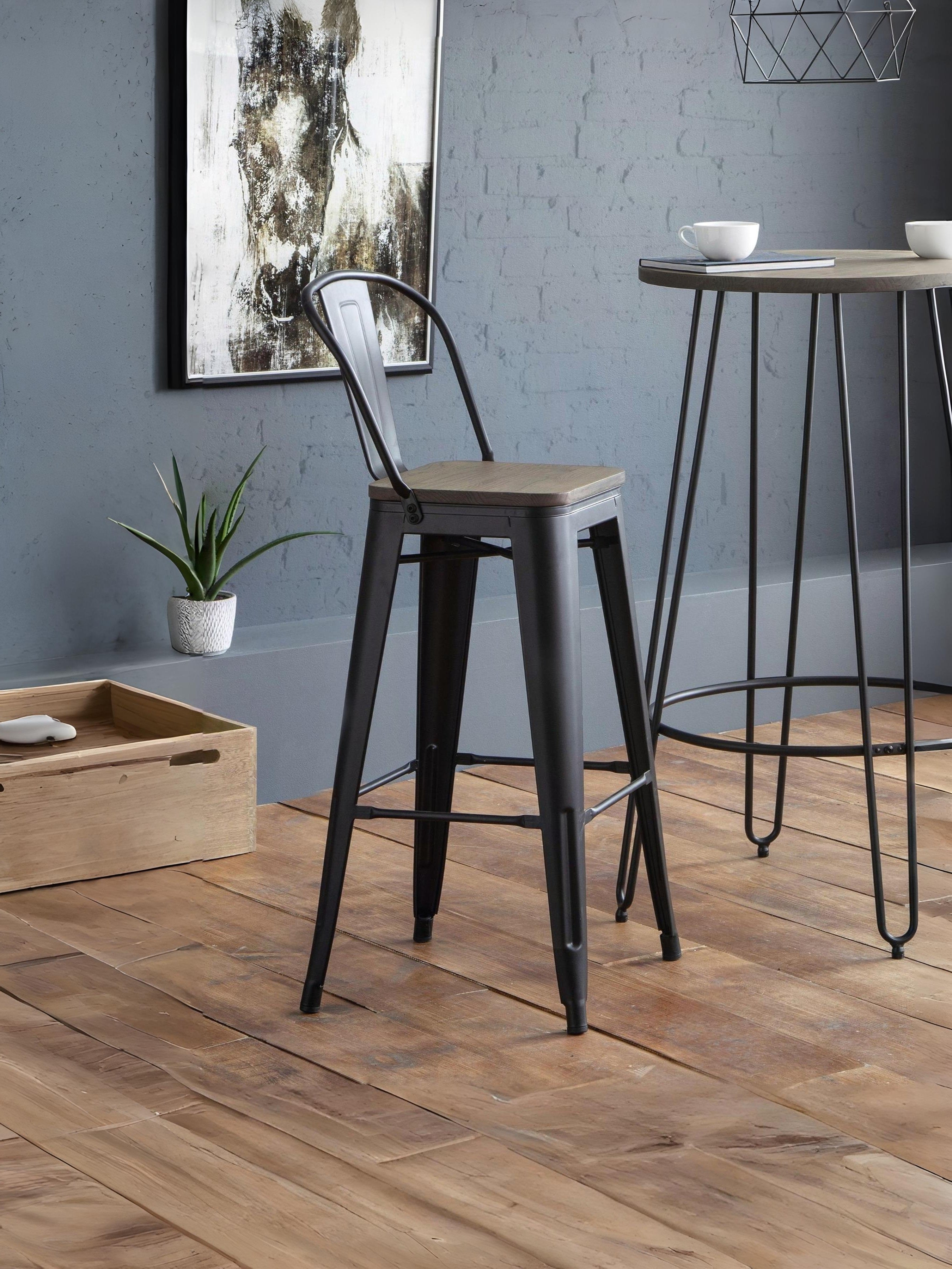 Set Of 2 Grafton Metal Bar Stools