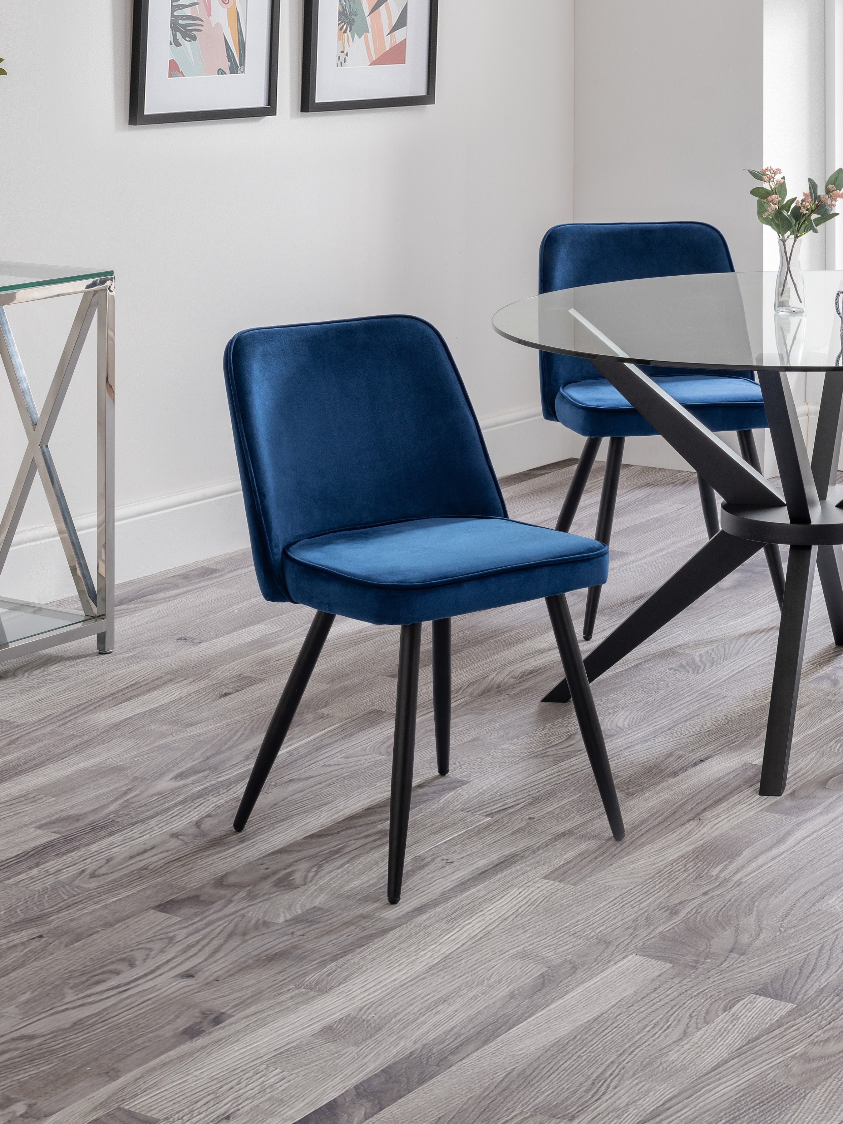 Set Of 2 Burgess Dining Chairs - Blue