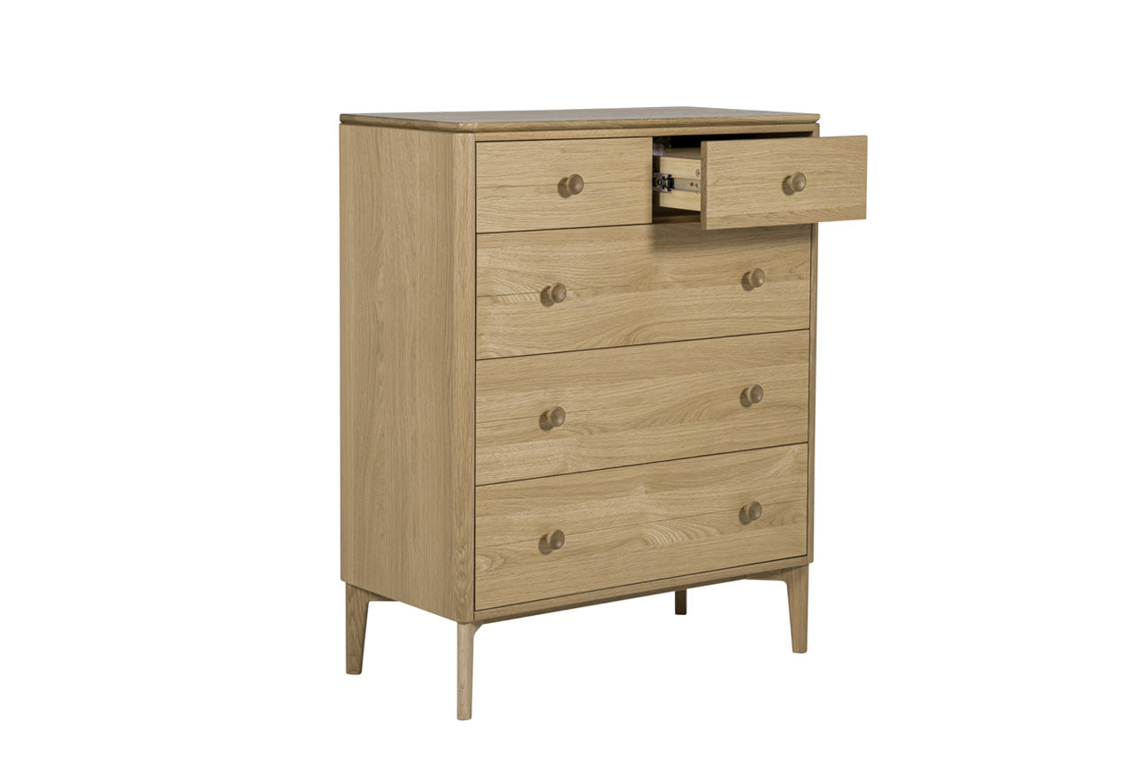 Hadley Medium Chest 5 Drawer - Oak Natural