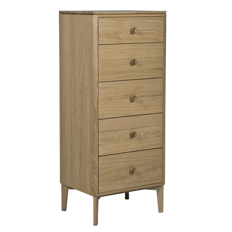 Hadley Tall Chest 5 Drawer - Oak Natural