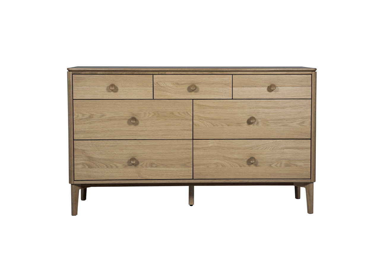Hadley Wide Chest 7 Drawer - Oak Natural