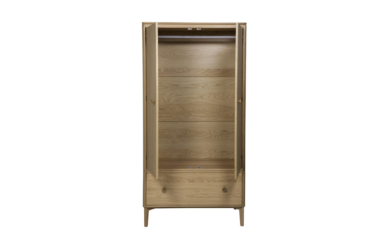 Hadley 2-Door Wardrobe in Natural Oak Finish