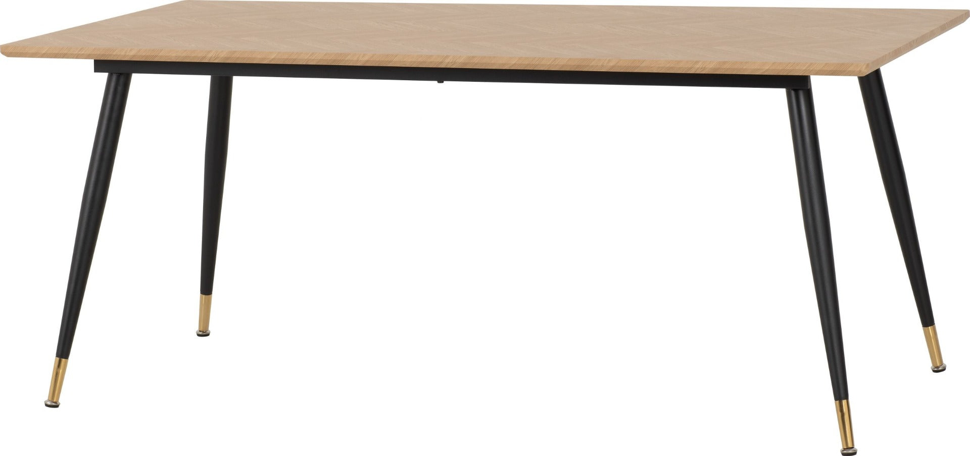 Hamilton Large Dining Table in Medium Oak Effect & Black | Free Nationwide Delivery in 2-3 Weeks | Homeline Furniture