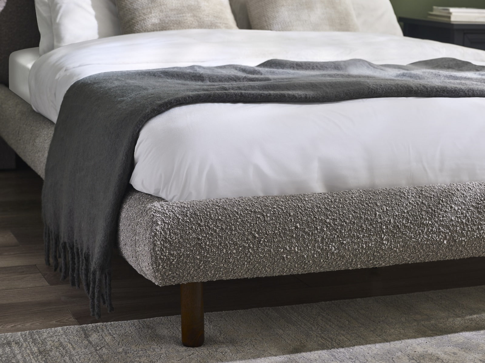 Hannah Double Bed 135cm - Grey Boucle