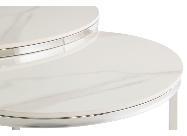 Hanson White Coffee Table Set - detail