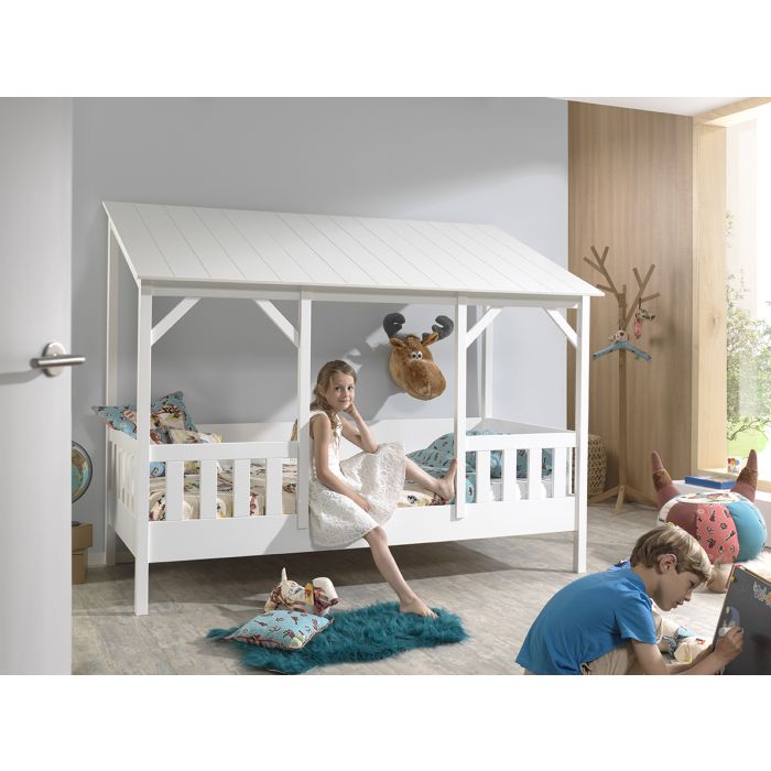 HOUSEBED BED (03) 90 X 200 CM WHITE ROOF