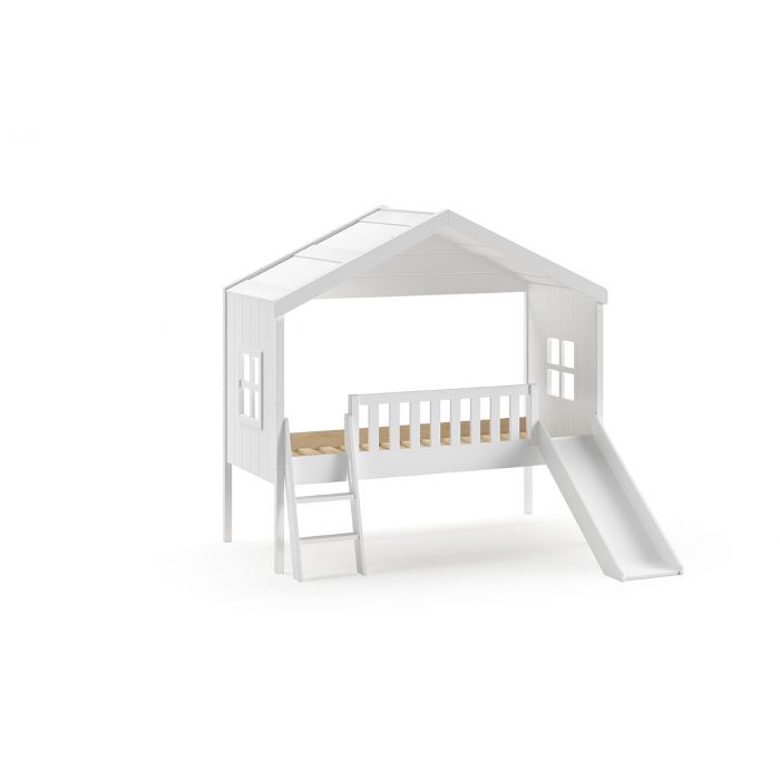 HOUSEBED BED WITH SLIDE 90 X 200 CM WHITE