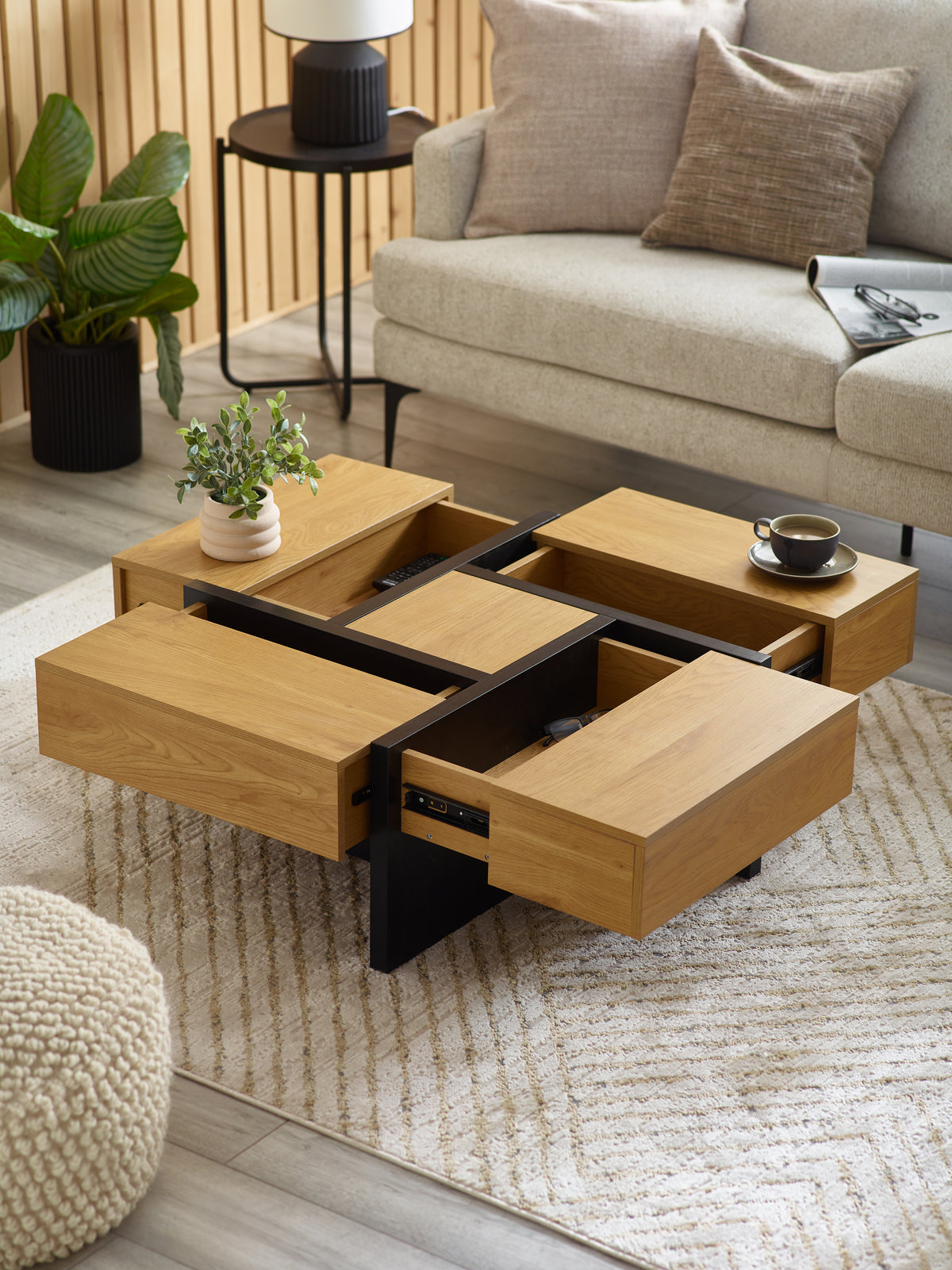 Tahoe 80cm Square Storage Coffee Table