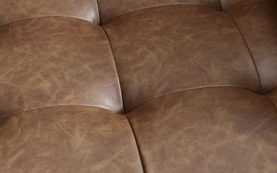 Henley 2 Seater Sofa with Bolster – Brown Tan Faux Leather