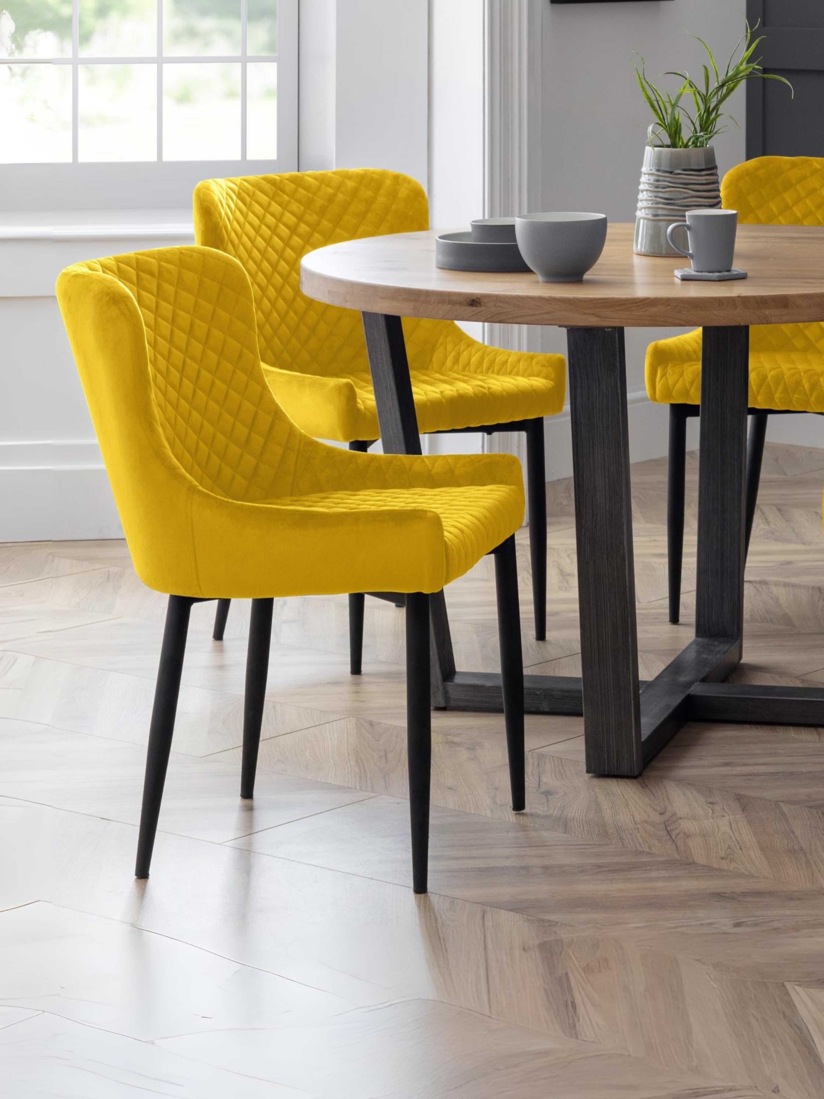 Set Of 2 Luxe Velvet Dining Chairs - Mustard