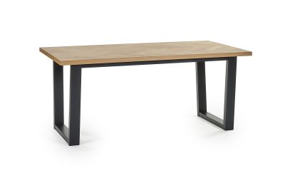 Hilton Dining Table – White Oak Veneer with Herringbone Pattern, 180cm