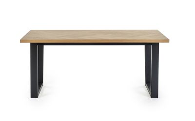 Hilton Dining Set  – White Oak Veneer 180 cm Table with Herringbone Pattern