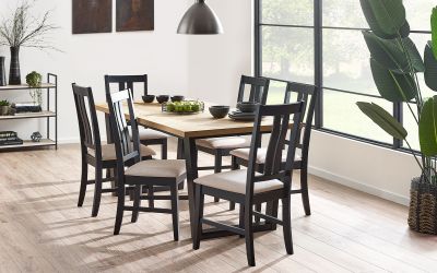 Hilton Dining Table – White Oak Veneer with Herringbone Pattern, 180cm